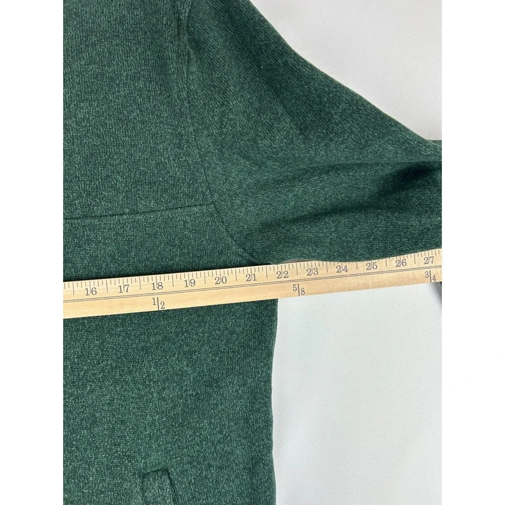 Van Heusen Mens Fleece Pullover Sweater Quarter-Zip Forest Green Heather Sz: M